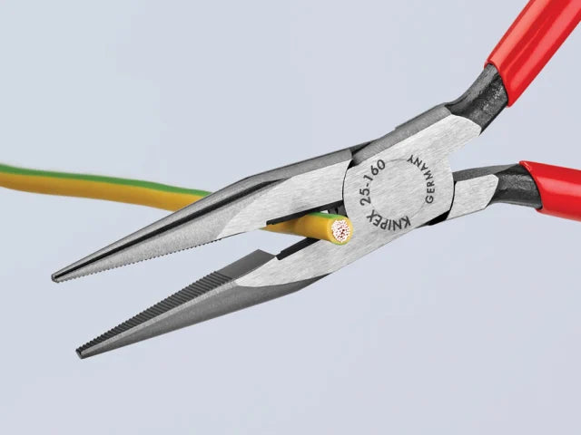 25 01 160 Snipe Nose Side Cutting Pliers Plastic Coated Grip 160mm