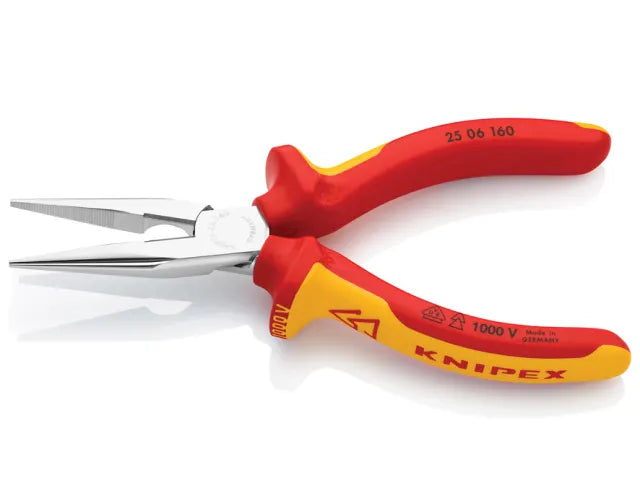 25 06 160 VDE Snipe Nose Side Cutting Pliers 160mm