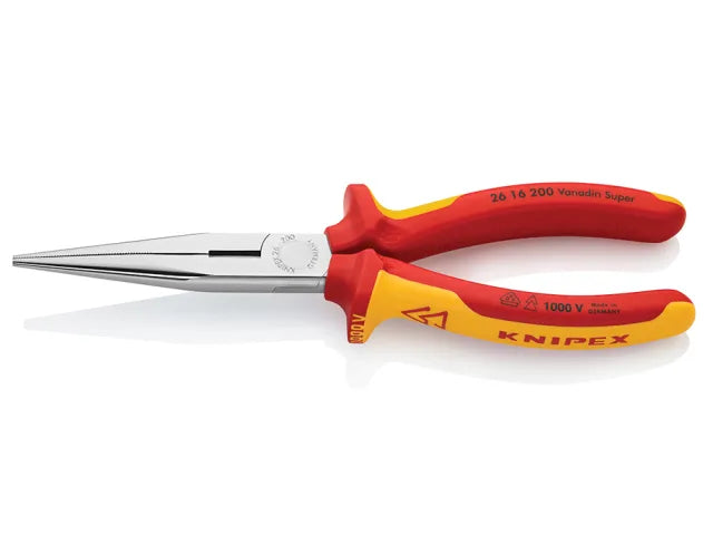 26 16 200 VDE Long Snipe Nose Side Cutting Pliers 200mm