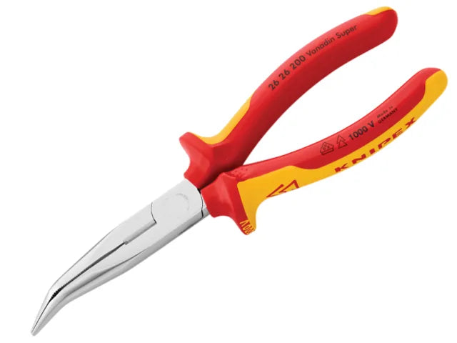 26 26 200 VDE Long Bent Snipe Nose Side Cutting Pliers 200mm