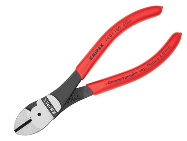 74 01 160 High Leverage Diagonal Cutters Plastic Coated Grips 160mm