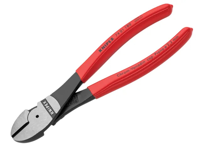 74 01 180 High Leverage Diagonal Cutters Plastic Coated Grip 180mm