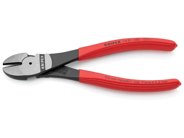 74 01 180 High Leverage Diagonal Cutters Plastic Coated Grip 180mm