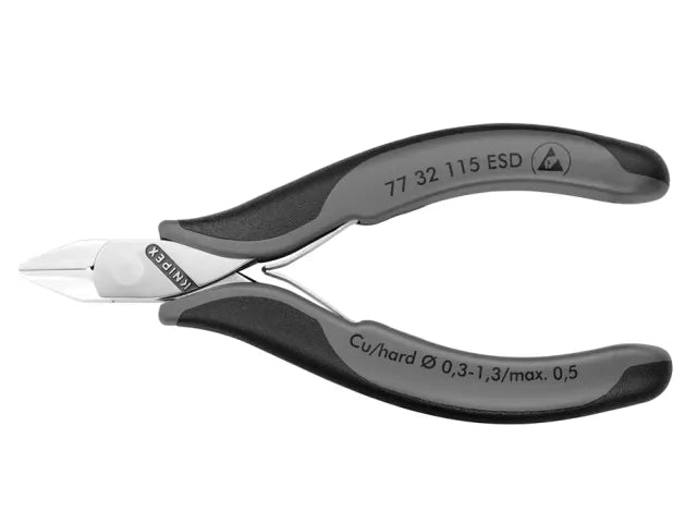 77 32 115 ESD Electronics Diagonal Cutters Pointed Head, Small Bevel 115mm