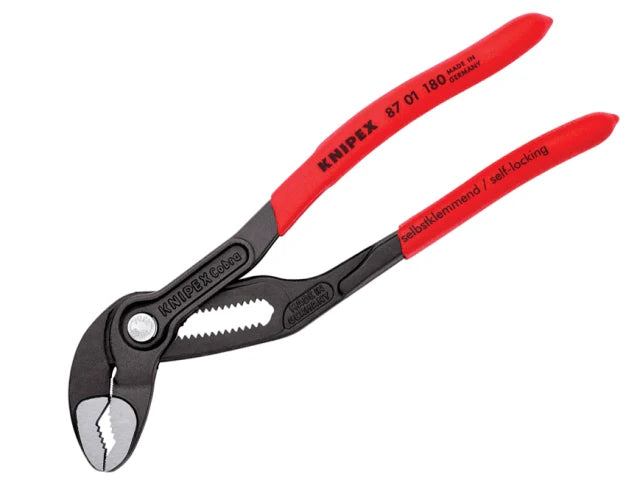 87 01 180 Cobra® High-Tech Water Pump Pliers Plastic Coated Grip 180mm