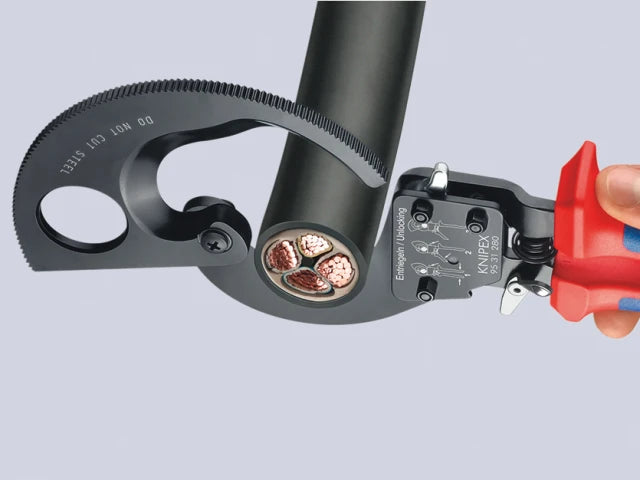95 31 280 Ratchet Action Cable Shears Multi-Component Grip 280mm