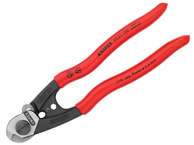 95 61 190 Wire Rope/Bowden Cable Cutter Plastic Coated Grip 190mm