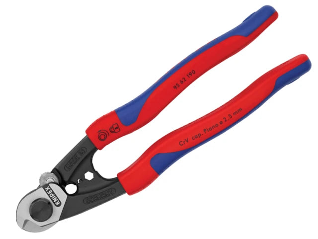 95 62 190 Wire Rope/Bowden Cable Cutters Multi-Component Grip 190mm
