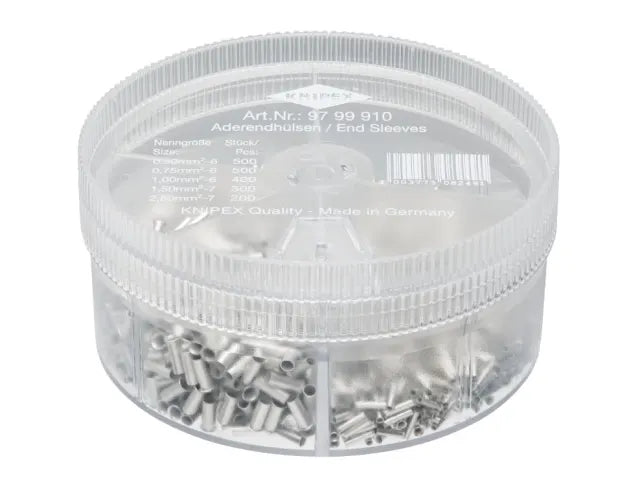 97 99 910 Non-Insulated Wire Ferrules Assortment Box, 1,900 Piece