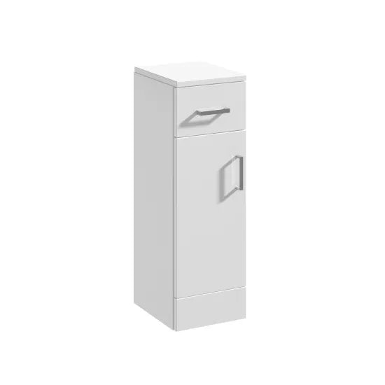 Arley Pro Kass 250mm 1 Drawer Gloss White Floor Standing Storage Unit Slim Cupboard