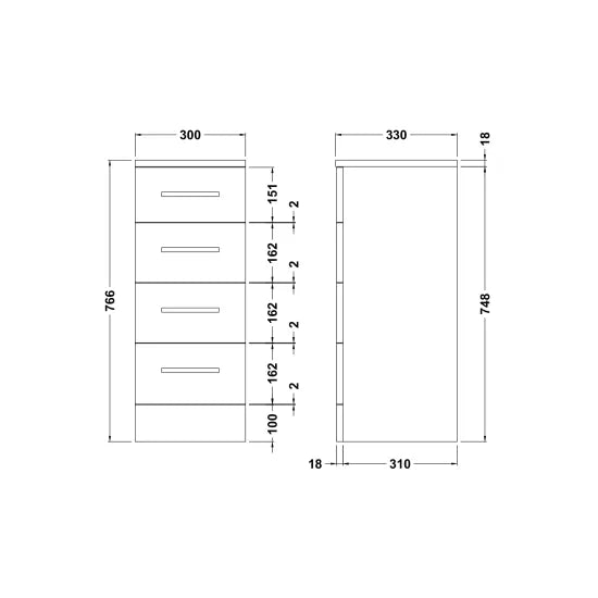 Arley Pro Kass 300mm Gloss White Floor Standing Storage Unit
