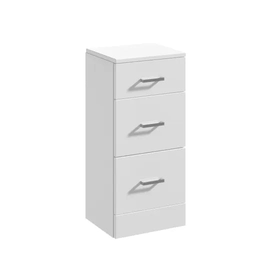 Arley Pro Kass 350mm Gloss White 3 Drawer Floor Standing Storage Unit