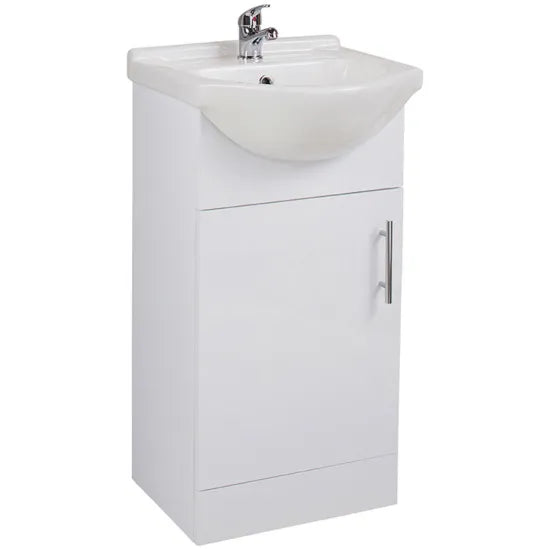 Arley Pro Kass 450mm Gloss White Floor Standing Vanity Unit With Basin
