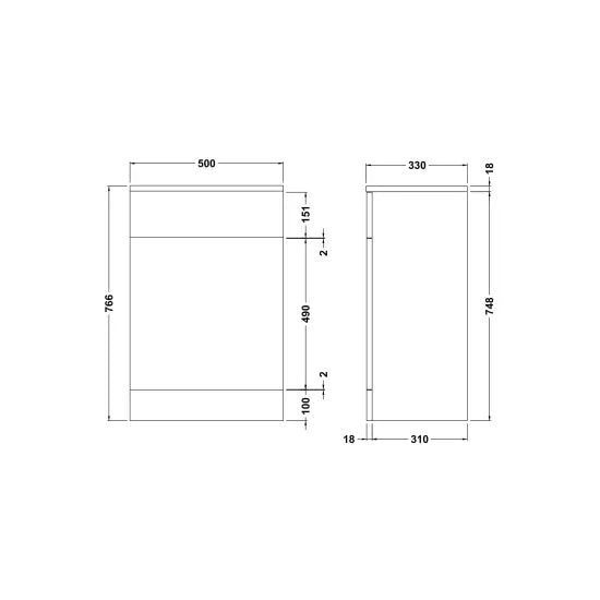 Arley Pro Kass 500mm Gloss White Floor Standing WC Unit