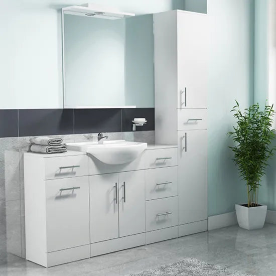 Arley Pro Kass 550mm Gloss White Floor Standing Vanity Unit With Basin