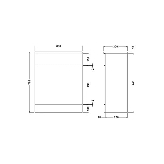 Arley Pro Kass 600mm Slimline Gloss White Floor Standing WC Unit