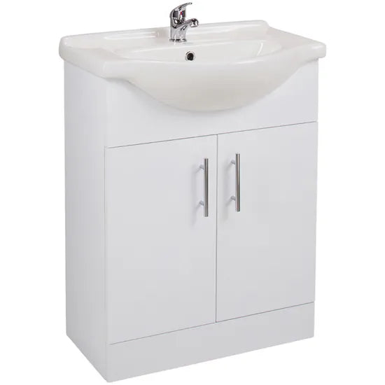 Arley Pro Kass 650mm Gloss White Floor Standing Vanity Unit With Basin