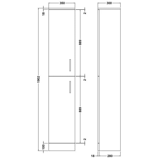 Arley Pro Kass 300mm Soft Black Tall Storage Cabinet