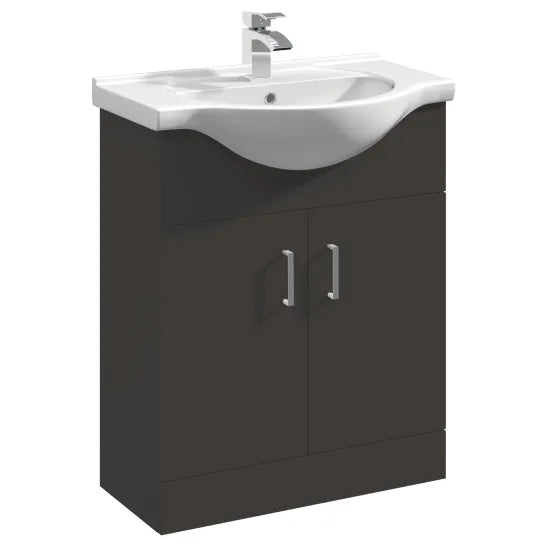 Arley Pro Kass 650mm Soft Black Floor Standing Vanity Unit With Basin