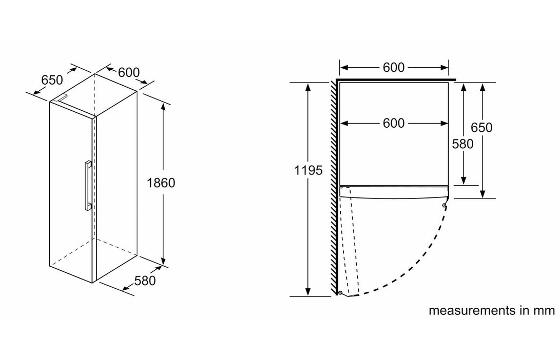 Bosch Series 4 KSV36VLEP F/S Tall Larder Fridge - St/Steel