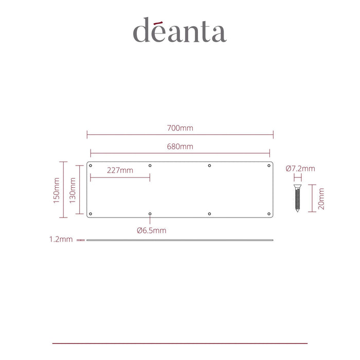 Deanta Door Kick Plate Satin Stainless Steel