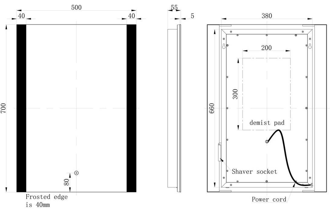 Kyra Rectangle Front-Lit LED Mirror