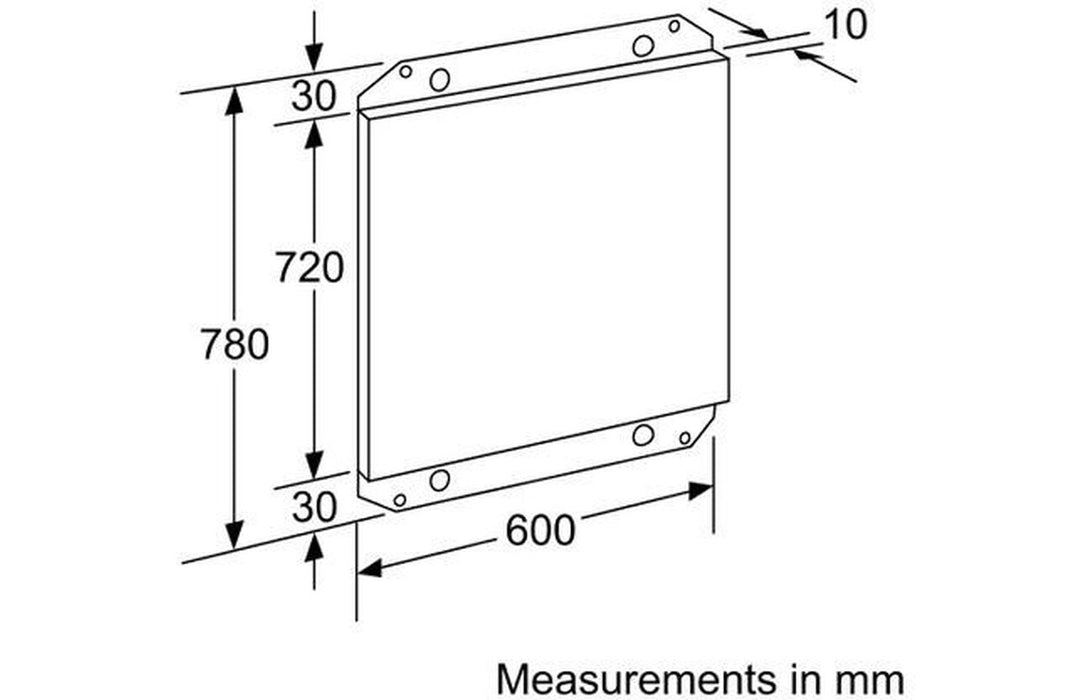 Bosch DHZ6551 60cm Splashback - St/Steel