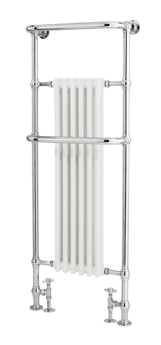 Old London Brampton Chrome / White 1500mm x 575mm Vertical Towel Rail