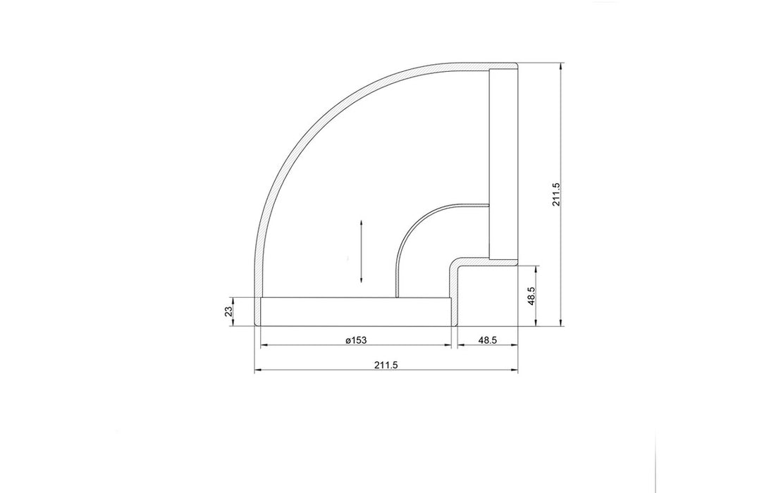 Elica 150mm Round 90° Bend