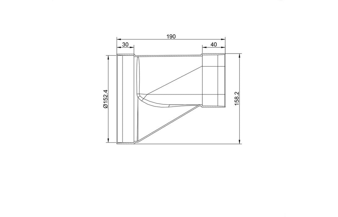 Elica 222x89mm Round-to-Rectangular Horizontal Fitting