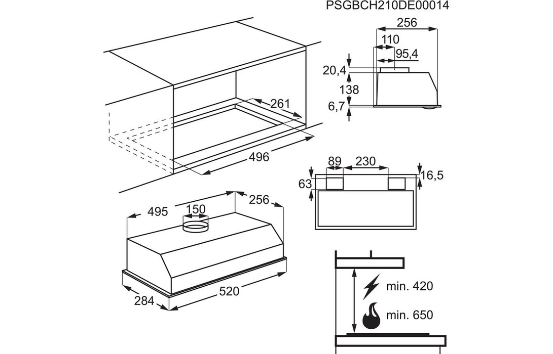 Electrolux LFG235S 52cm Canopy Hood - Silver