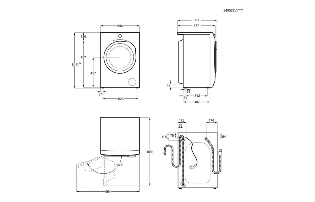 AEG LFR71844B F/S 8kg 1400rpm Washing Machine - White