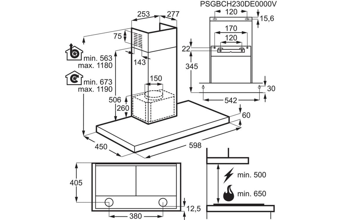 Electrolux LFT416X 60cm Chimney Hood - St/Steel