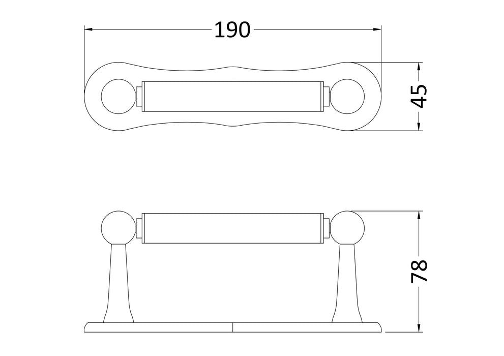 Chrome Dog Bone Toilet Roll Holder