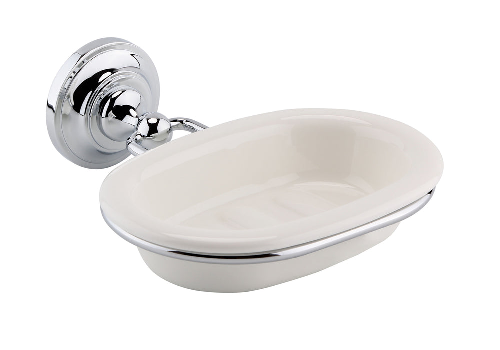 Chrome White Soap Dish