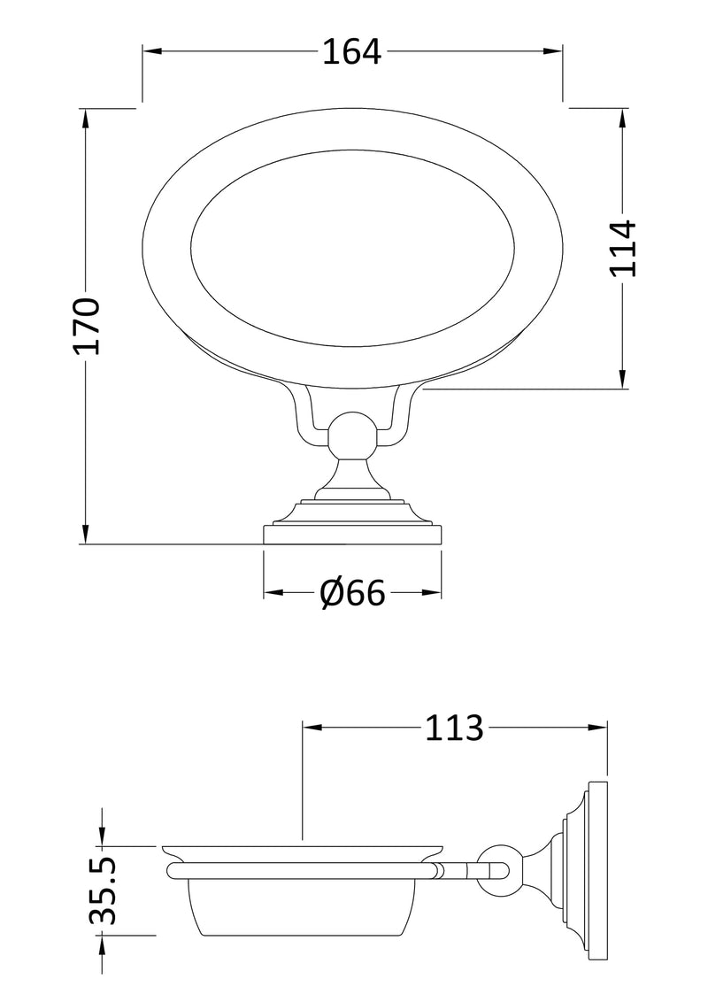 Chrome White Soap Dish