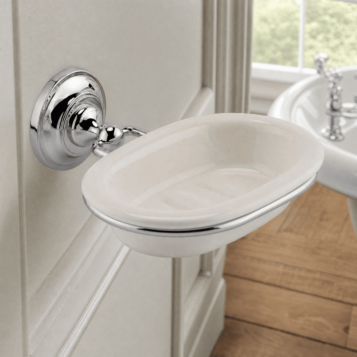 Chrome White Soap Dish