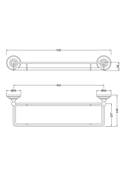 Chrome Gallery Glass Shelf