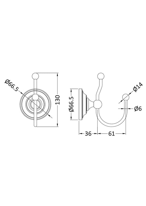 Chrome Double Robe Hook
