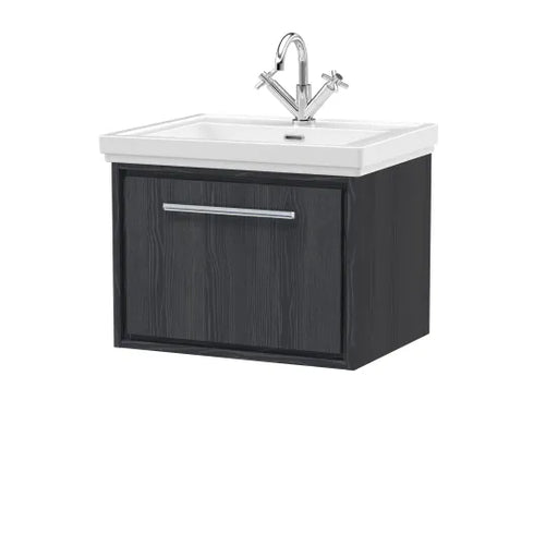 600mm Wall Hung Single Drawer Unit & Basin Set  1 Tap Hole