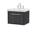 600mm Wall Hung Single Drawer Unit & Basin 3 Tap Hole