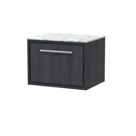 600mm Wall Hung Single Drawer Unit & Marble Worktop  (Drawer, Unit or Set)