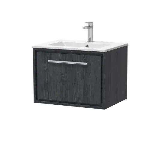 600mm Wall Hung Single Drawer Unit & Basin Set 1 Tap Hole (Drawer, Unit or Set)