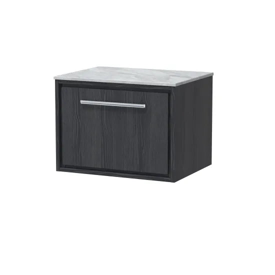 600mm Wall Hung Single Drawer Unit & Marble Worktop (Drawer Unit, Basi ...