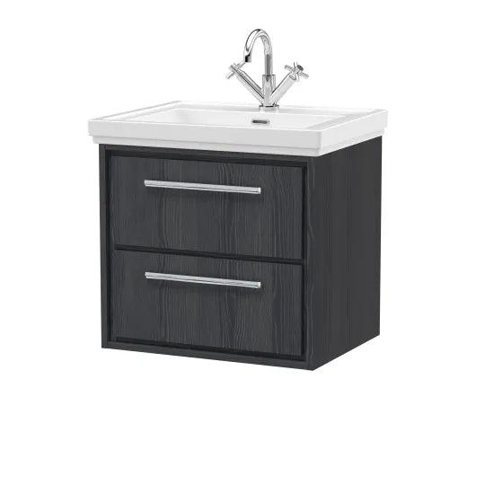 600mm Wall Hung 2 -Drawer Unit & Basin Set  1 Tap Hole  (Drawer Unit,Set)