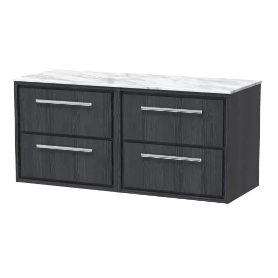 1200mm Wall Hung 4-Drawer Unit & Marble Worktop (Drawer Unit, Basin or Set)