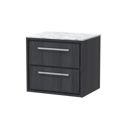600mm Wall Hung 2-Drawer Unit & Marble Worktop (Drawer, Unit or Set)
