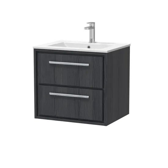 600mm Wall Hung 2-Drawer Unit & Basin Set 1 Tap Hole (Drawer Unit, Basin or Set)