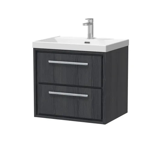 600mm Wall Hung 2-Drawer Unit & Basin Set 1 Tap Hole (Drawer, Unit or Set)
