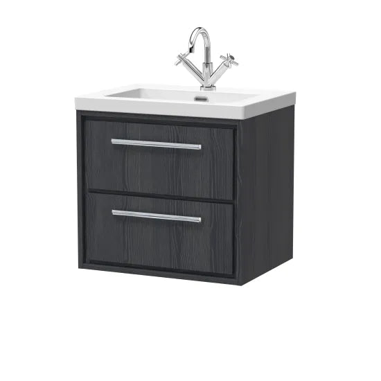 600mm Wall Hung 2-Drawer Unit & Basin Set  1 Tap Hole (Drawer, Unit or Set)
